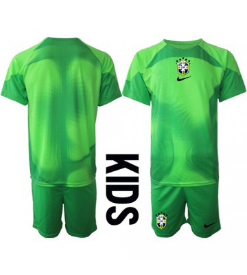 Brasil Keeper Bortedraktsett Barn VM 2022 Kortermet (+ Korte bukser)